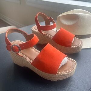 Gorgeous Universal Thread Orange Wedge Espadrilles   Sz  8